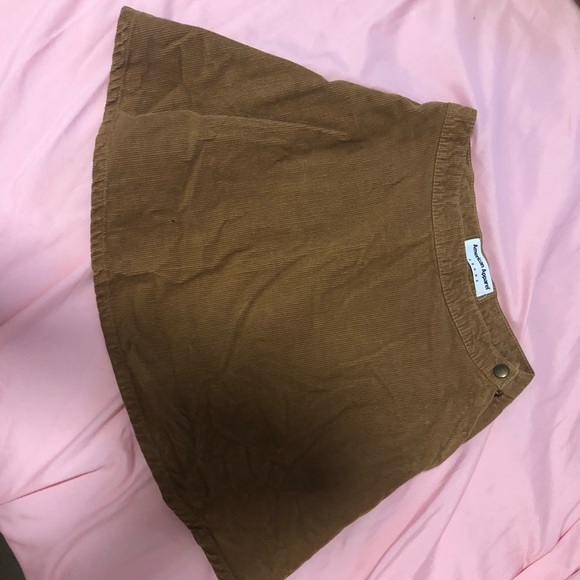 Brown-Yellow American Apparel Corduroy Jean Skirt - Picture 2 of 4
